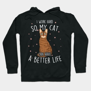 Bengal Cat Work Hard Hoodie